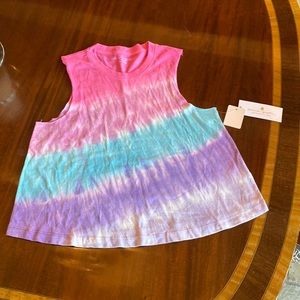 Women’s Spiritual Gangster Watercolor top in Medium.